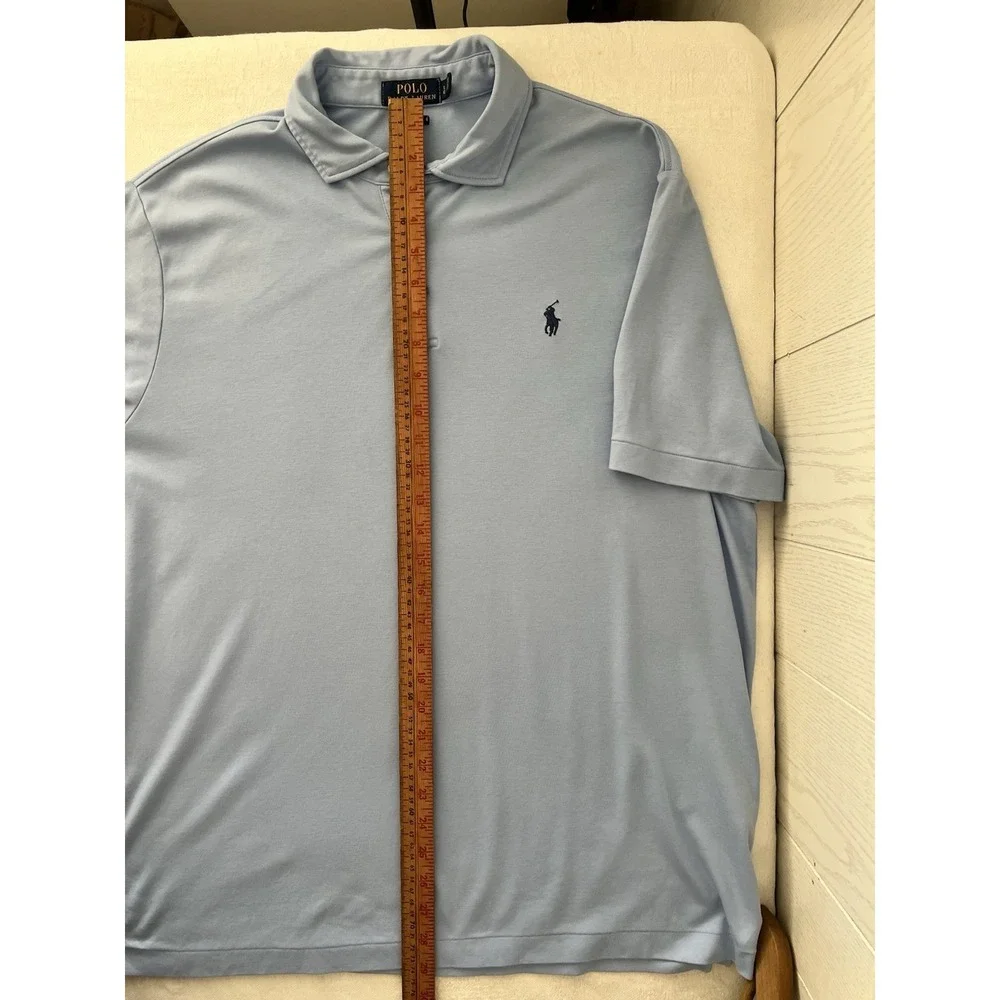 Polo Ralph Lauren Men's Classic Fit Polo Shirt Blue Short Sleeve Large 100% Cott